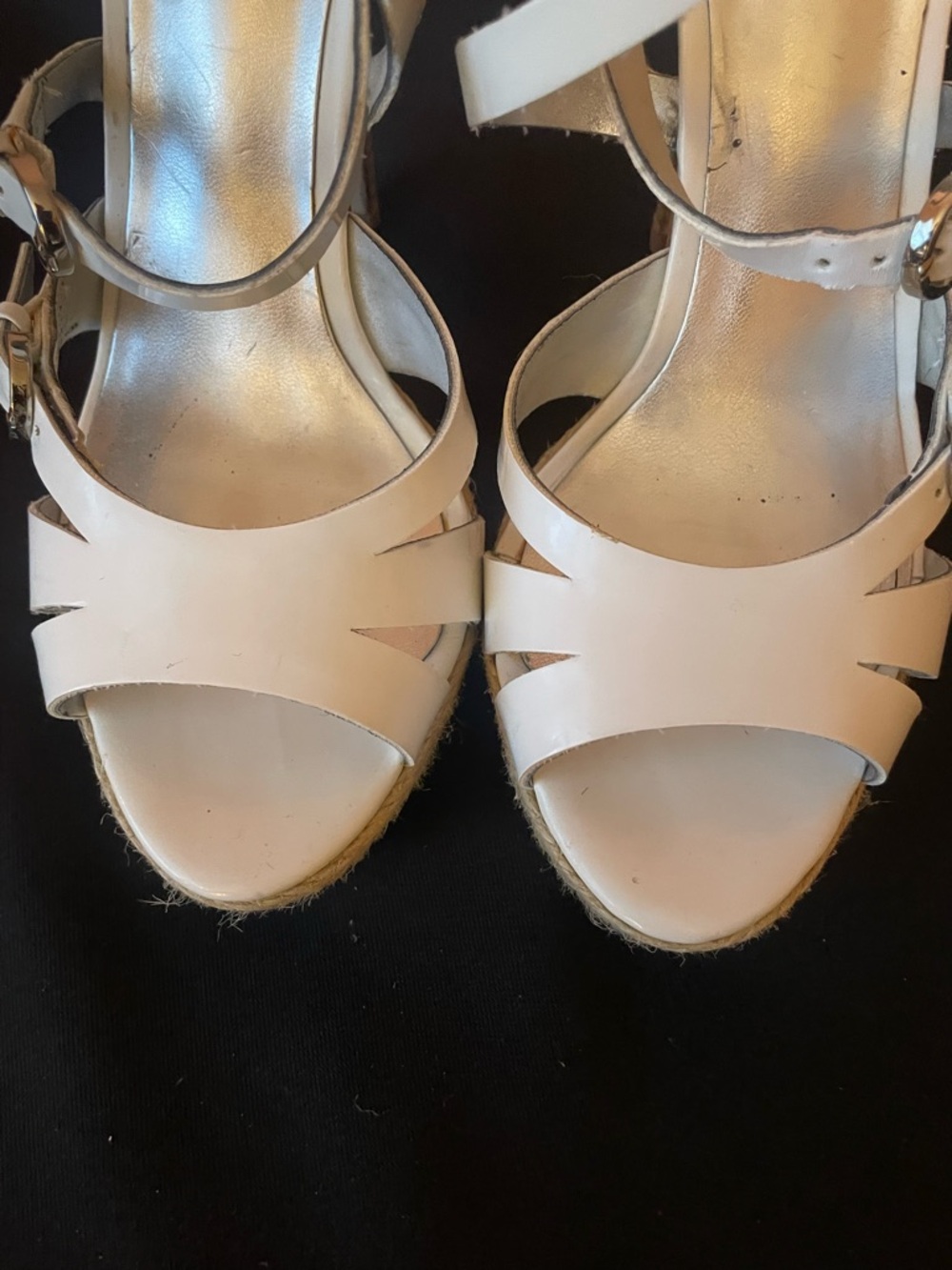 GUESS White Espadrille Platform Strappy Heels - Picture 2 of 6